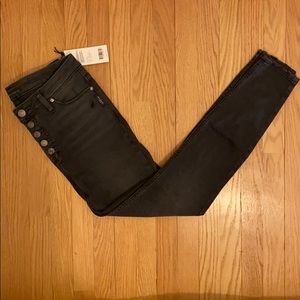 Silver Jeans Button Fly Gray Black Skinny